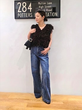 「NATURAL BEAUTY BASIC（ナチュラルビューティーベーシック）のアイテム（ショルダーバッグ）」を使った、kim_kim___nbbさん（レディース・154cm）の夏コーディネート