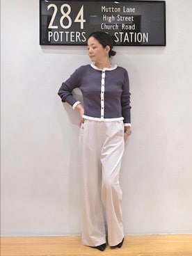 「NATURAL BEAUTY BASIC（ナチュラルビューティーベーシック）のアイテム（その他パンツ）」を使った、kim_kim___nbbさん（レディース・154cm）の秋コーディネート