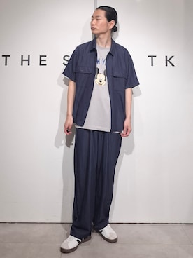 「THE SHOP TK （ザ ショップ ティーケー ）のアイテム（シャツ/ブラウス）」を使った、aoi0326さん（メンズ・173cm）の夏コーディネート