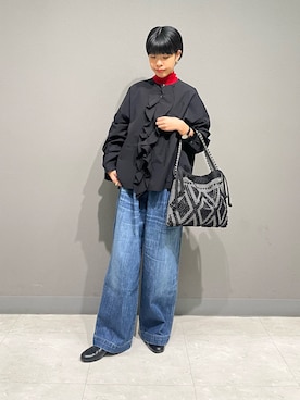 「フリルトップス」｜ichiさん（レディース・158cm）の秋コーディネート
