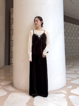 「KBF（ケイビーエフ）のアイテム（セットアップ）」を使った、nanaseさん（レディース・156cm）の秋コーディネート