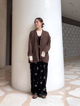 「KBF（ケイビーエフ）のアイテム（その他シューズ）」を使った、nanaseさん（レディース・156cm）の秋コーディネート