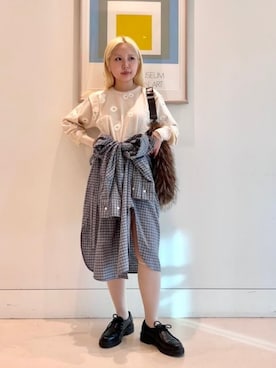 「BEAMS COUTURE（ビームスクチュール）のお花プリント ヴィンテージ ロング Tシャツ（Tシャツ/カットソー、その他）」を使った、ビームスクチュールさん（レディース・158cm）の春コーディネート