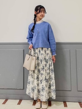 「HusHusH（ハッシュアッシュ）のアイテム（パンツ）」を使った、アオさん（レディース・161cm）の冬コーディネート