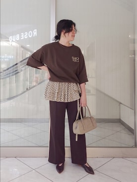 「ROSE BUD（ローズバッド）のアイテム（パンツ）」を使った、pi001118さん（レディース・164cm）の春コーディネート