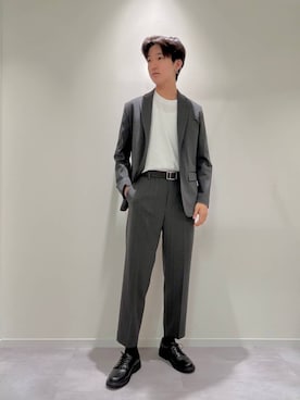 「GLOBAL WORK（グローバルワーク）のアーバンスラックス/576829（スラックス、グレー系）」を使った、toshi10550さん（メンズ・174cm）の夏コーディネート