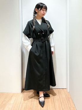 「grove（グローブ）のピンタックボリュームスリーブブラウス（シャツ/ブラウス、ホワイト系）」を使った、memeさん（レディース・149cm）の春コーディネート