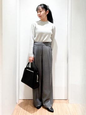 「grove（グローブ）の【人間工学】つつまれフィットパンプス【入卒対応可】（パンプス、ブラック系）」を使った、memeさん（レディース・149cm）の秋コーディネート
