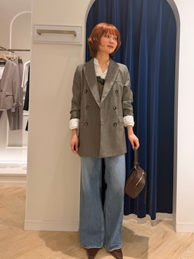 「upperhights（アッパーハイツ）のアイテム（パンツ）」を使った、RIOさん（レディース・161cm）の秋コーディネート