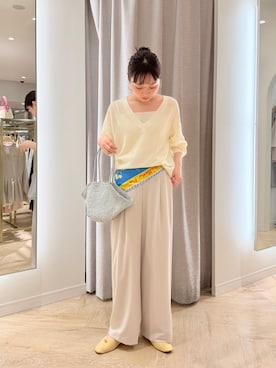「The Bagmati（ザバグマティ）のアイテム（かごバッグ）」を使った、RIOさん（レディース・161cm）の春コーディネート