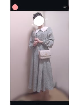 「しまむら（シマムラ）のキルティングショルダーバッグ/約 ¥2000（ショルダーバッグ、ホワイト系）」を使った、めいさん（レディース・150cm）の秋コーディネート