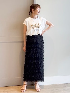 「Lee（リー）のアイテム（Tシャツ/カットソー）」を使った、yamakoさん（レディース・154cm）の夏コーディネート