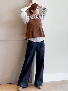 「SOMETHING（サムシング）のアイテム」を使った、yamakoさん（レディース・154cm）の秋コーディネート