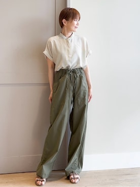 「Lee（リー）のアイテム（その他パンツ）」を使った、yamakoさん（レディース・154cm）の夏コーディネート