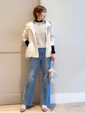 「アイテム（イヤリング、ベージュ系）」を使った、yamakoさん（レディース・154cm）の春コーディネート