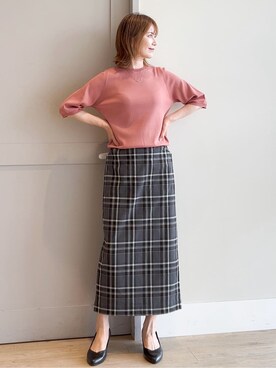 「アイテム（アクセサリー、パープル系）」を使った、yamakoさん（レディース・154cm）の夏コーディネート