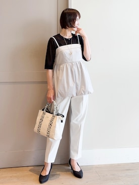 「Lee（リー）のアイテム（トートバッグ）」を使った、yamakoさん（レディース・154cm）の夏コーディネート