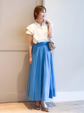 「アイテム（アクセサリー、パープル系）」を使った、yamakoさん（レディース・154cm）の夏コーディネート