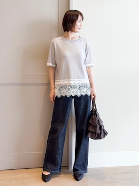 「SOMETHING（サムシング）のアイテム（パンツ）」を使った、yamakoさん（レディース・154cm）の夏コーディネート