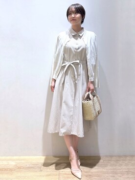 「アイテム（ショルダーバッグ、ゴールド系）」を使った、mizukiさん（レディース・160cm）の春コーディネート