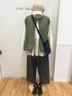 「grove（グローブ）のアイテム（帽子）」を使った、akoさん（レディース・160cm）の春コーディネート