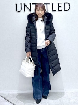 「アイテム（ダウンジャケット/コート）」を使った、Miwaさん（レディース・155cm）の冬コーディネート