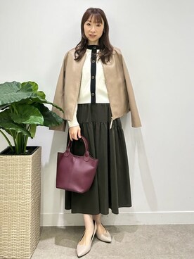「UNTITLED（アンタイトル）のアイテム（パンプス）」を使った、Miwaさん（レディース・155cm）の春コーディネート