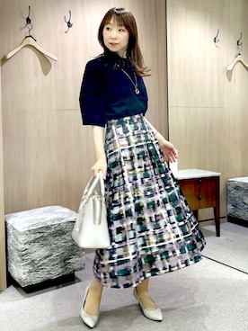 「UNTITLED（アンタイトル）のアイテム（スカート）」を使った、Miwaさん（レディース・155cm）の秋コーディネート