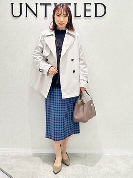 「アイテム（トレンチコート、グレー系）」を使った、Miwaさん（レディース・155cm）の冬コーディネート