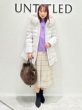 「アイテム（ダウンジャケット/コート）」を使った、Miwaさん（レディース・155cm）の秋コーディネート