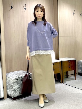 「UNTITLED（アンタイトル）のアイテム（スカート）」を使った、Miwaさん（レディース・155cm）の秋コーディネート