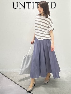 「UNTITLED（アンタイトル）のアイテム（パンプス）」を使った、Miwaさん（レディース・155cm）の春コーディネート