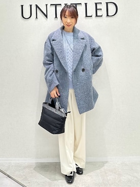 「アイテム（ピーコート）」を使った、Miwaさん（レディース・155cm）の冬コーディネート