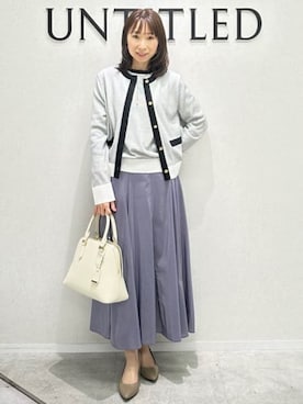 「アイテム（トレンチコート、ブルー系）」を使った、Miwaさん（レディース・155cm）の春コーディネート