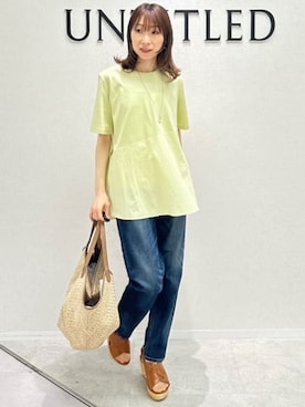 「Healthy denim（ヘルシーデニム）のアイテム（デニムパンツ）」を使った、Miwaさん（レディース・155cm）の夏コーディネート