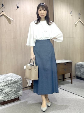 「UNTITLED（アンタイトル）のアイテム（パンプス）」を使った、Miwaさん（レディース・155cm）の夏コーディネート