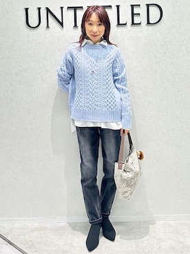 「アイテム（ピーコート）」を使った、Miwaさん（レディース・155cm）の冬コーディネート