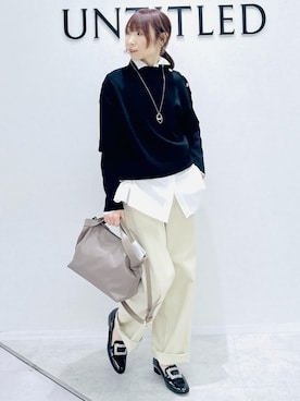 「UNTITLED（アンタイトル）のアイテム（ブルゾン）」を使った、Miwaさん（レディース・155cm）の春コーディネート