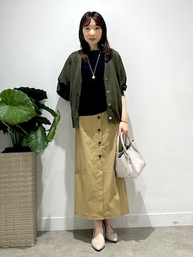 「UNTITLED（アンタイトル）のアイテム（パンプス）」を使った、Miwaさん（レディース・155cm）の夏コーディネート