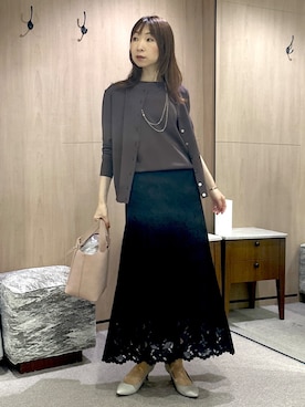 「UNTITLED（アンタイトル）のアイテム（スカート）」を使った、Miwaさん（レディース・155cm）の秋コーディネート