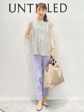 「UNTITLED（アンタイトル）のアイテム（パンプス）」を使った、Miwaさん（レディース・155cm）の夏コーディネート