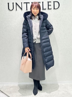 「アイテム（ダウンジャケット/コート）」を使った、Miwaさん（レディース・155cm）の冬コーディネート