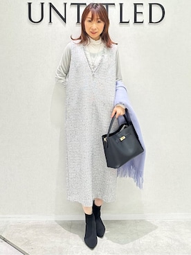 「UNTITLED（アンタイトル）のアイテム（ワンピース/ドレス）」を使った、Miwaさん（レディース・155cm）の冬コーディネート
