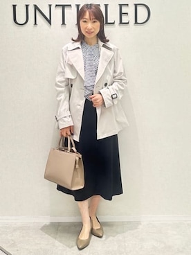 「アイテム（トレンチコート、グレー系）」を使った、Miwaさん（レディース・155cm）の春コーディネート