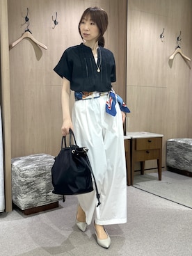 「UNTITLED（アンタイトル）のアイテム（パンプス）」を使った、Miwaさん（レディース・155cm）の夏コーディネート