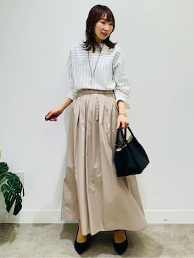 「UNTITLED（アンタイトル）のアイテム（ブルゾン）」を使った、Miwaさん（レディース・155cm）の春コーディネート