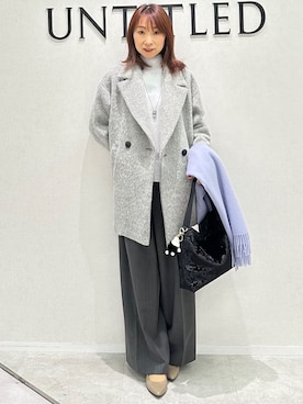 「アイテム（ピーコート）」を使った、Miwaさん（レディース・155cm）の秋コーディネート