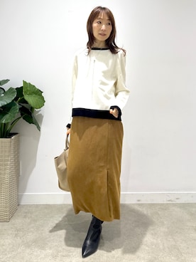 「UNTITLED（アンタイトル）のアイテム（スカート）」を使った、Miwaさん（レディース・155cm）の秋コーディネート