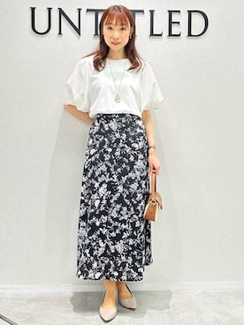 「UNTITLED（アンタイトル）のアイテム（パンプス）」を使った、Miwaさん（レディース・155cm）の夏コーディネート