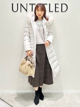 「アイテム（ダウンジャケット/コート）」を使った、Miwaさん（レディース・155cm）の冬コーディネート